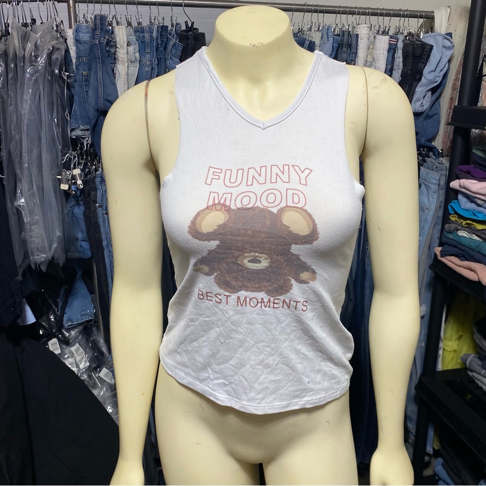 Silly Bad Translation Crop Top Stretchy Tank Top Teddy Bear Best Moments Funny